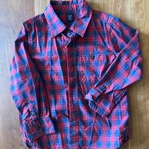 4T BabyGap red and blue button down shirt